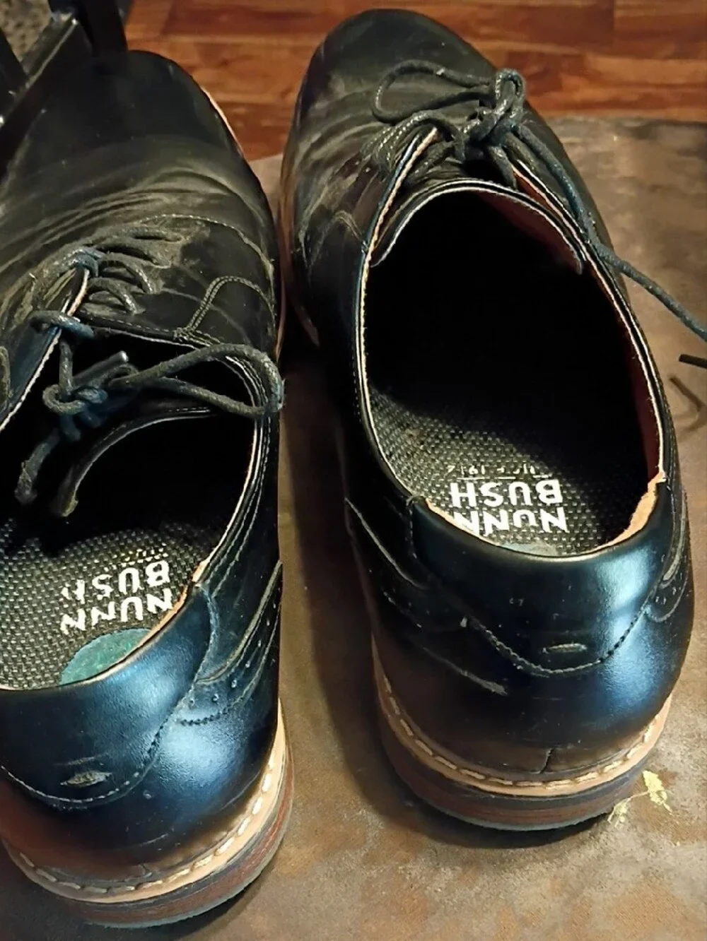 Nunn Bush Black Leather Derby Oxfords